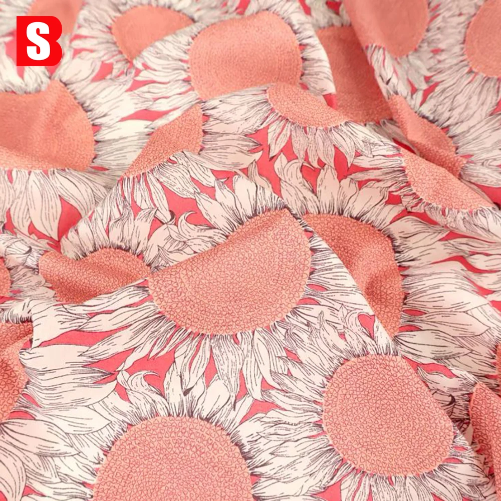 80s New Fashion Liberty London Tana Lawn Organic Cotton Fabric Hello Sunshine Series Design Floral Pattern Printed For Shirts