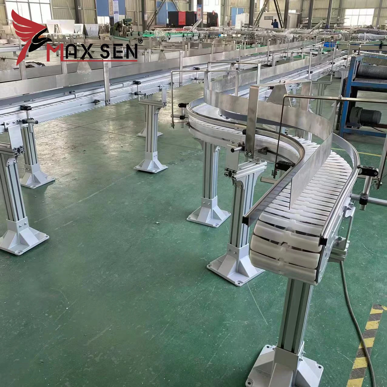 Plastic Flexible Conveyor Belt For Milk Cartons Conveying