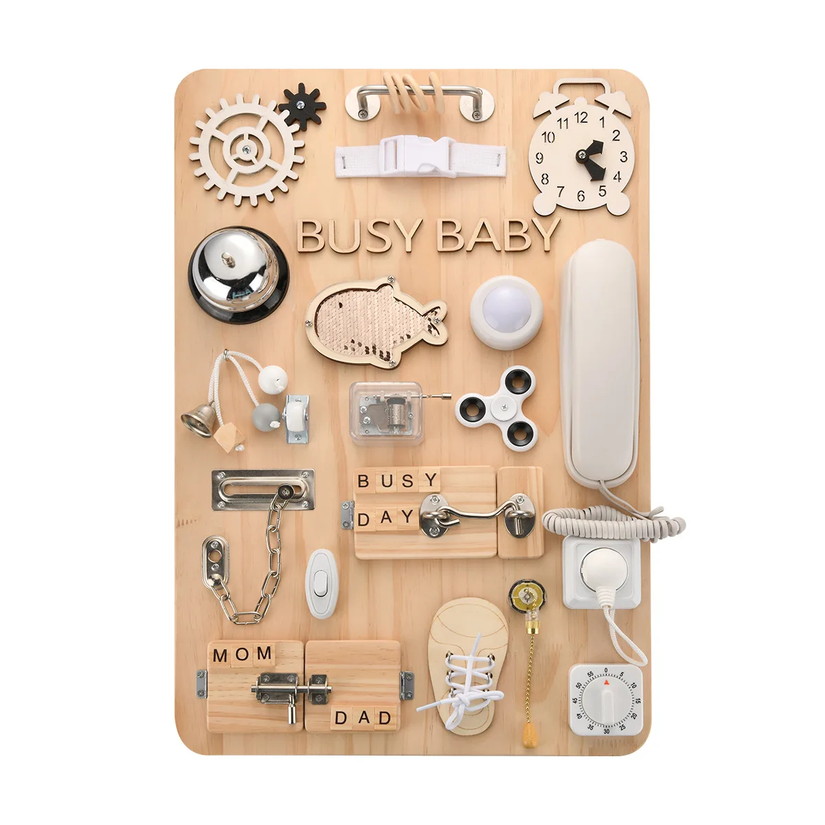 Wood Montessori  Developing Board  Busy Board for Toddler Activity Board 1st Birthday Gift