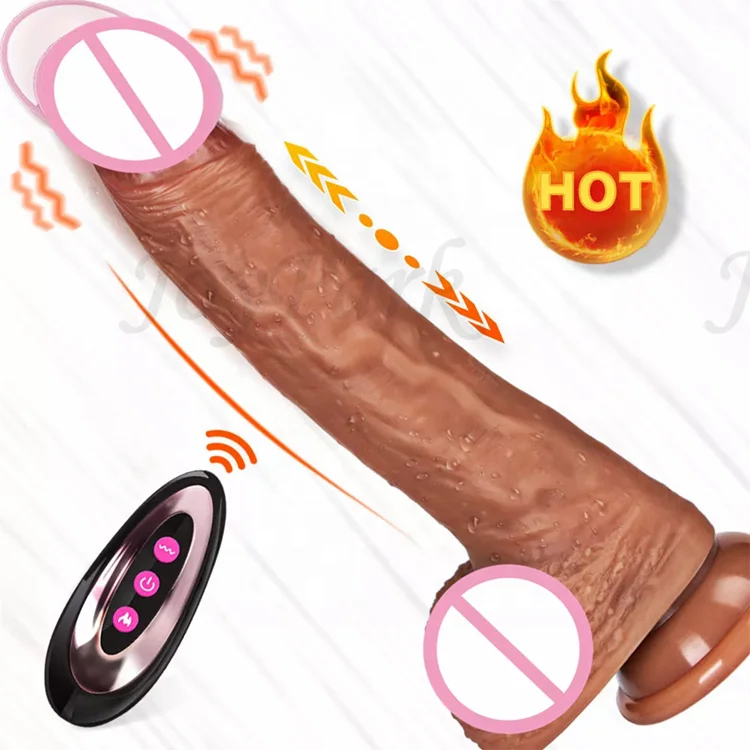 JoyPark China Factory Realistic Thrusting Female Masturbation Liquid Silicone Wireless Remote Control Telescopic Dildo Vibrator