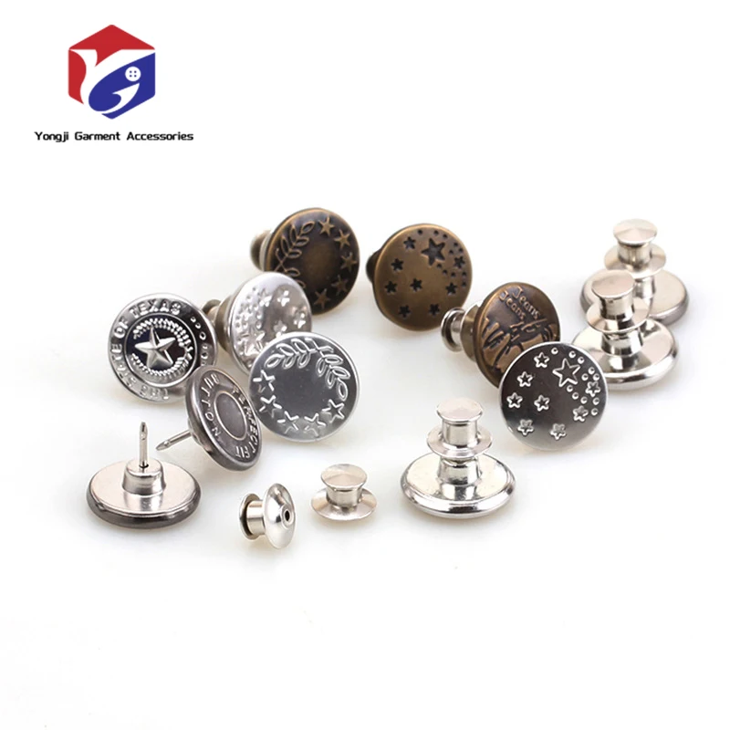 Button Pins for Jeans Pants No Sew Perfect Fit Jean Button Tightener Replacement Adjustable Reusable Metal Clips Snap Tack