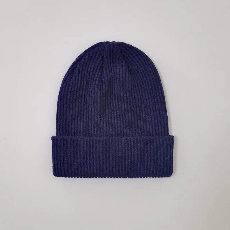 Factory custom processing cheap solid color no logo unisex pullover knitted wool cap full cap custom logo