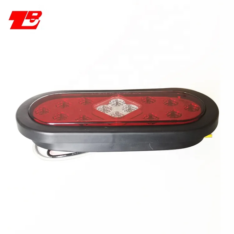 6 дюймов Овальный задний фонарь, красный и прозрачный стоп-сигнал, поворотный хвост, комбинированный фонарь заднего хода