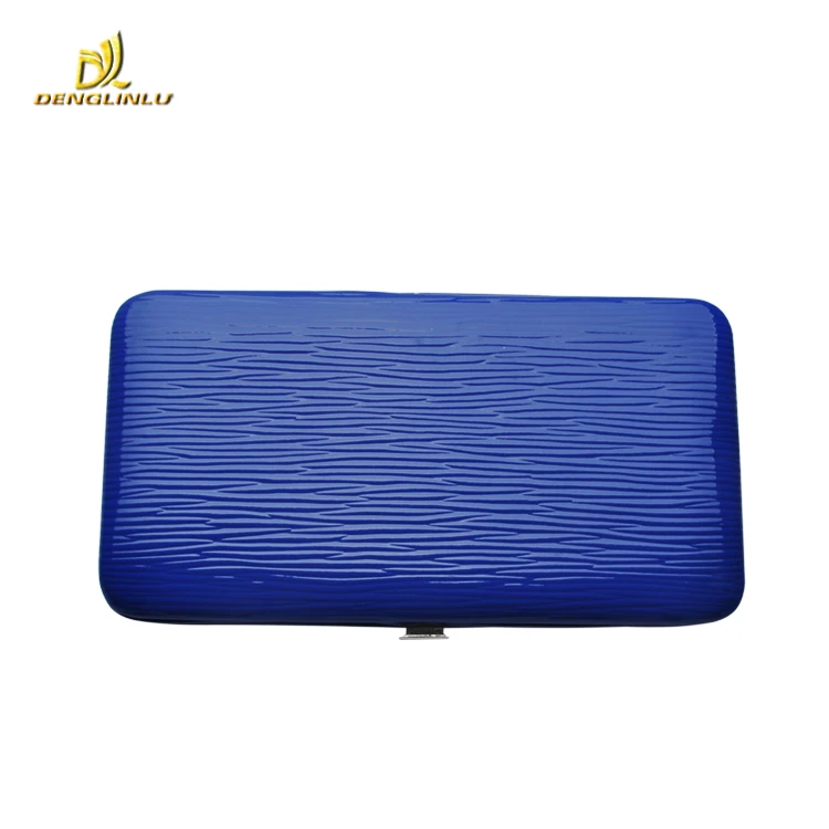 Metal frame flat women wallet