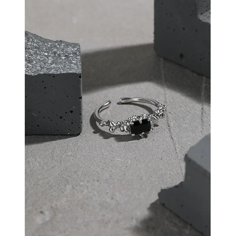 New Design S925 Sterling Silver Cubic Zircon Texture Open Rings 925 For Women JT652