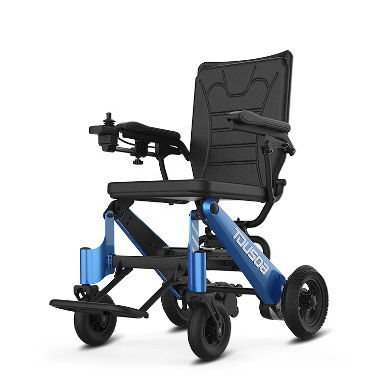 
Aluminum lightweight portable motorized wheel chair travel airport folding power electric wheelchairs for the disabled 