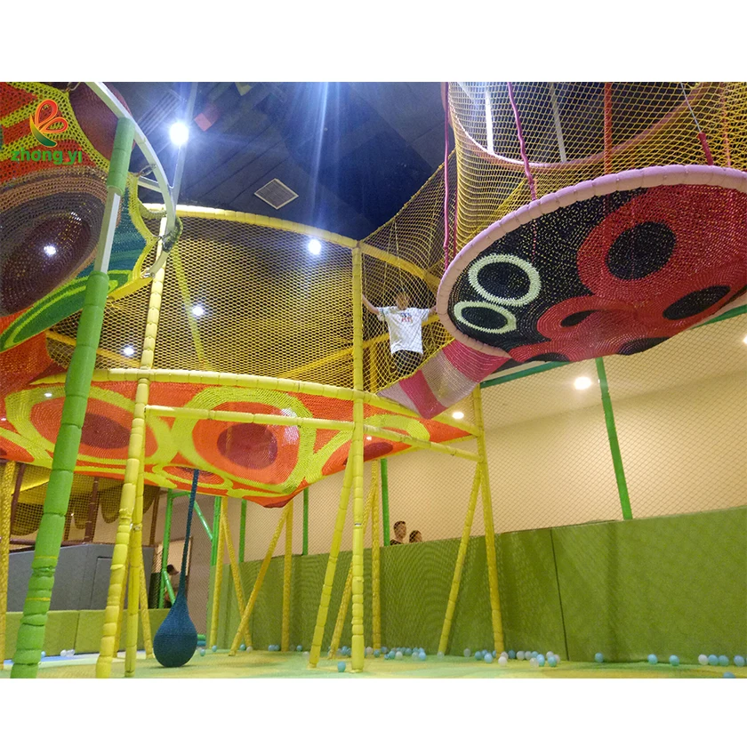 Hot Sale Kids Crochet Rope Climbing Net Children Crochet Knit Indoor Playground Colorful Rainbow Net