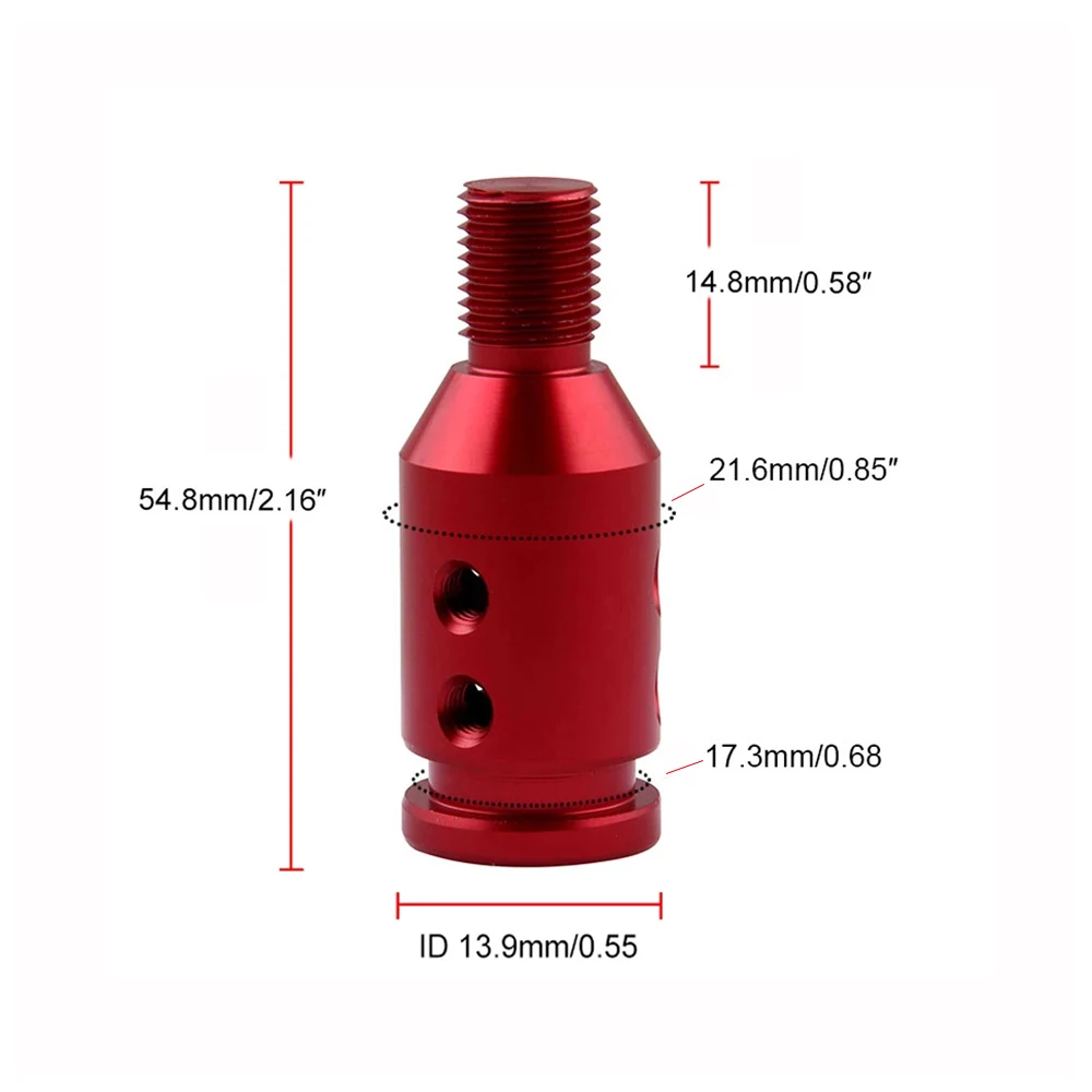 RASTP JDM Racing Universal Aluminum Shifter Lever Shift Knob Threaded Adapter