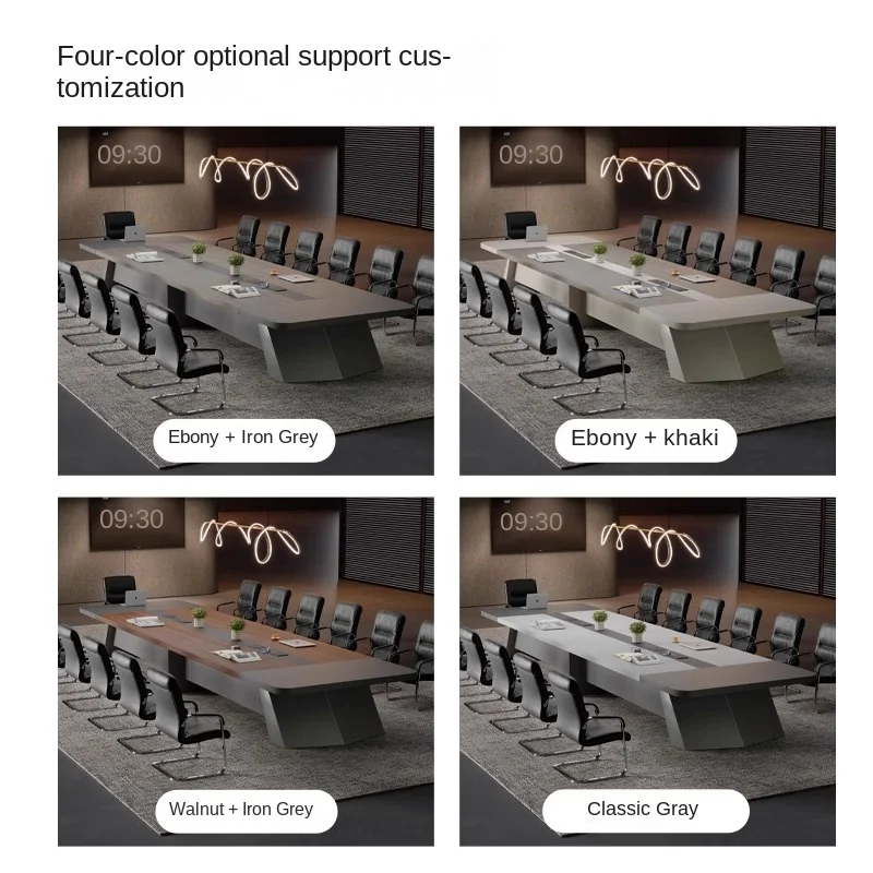 Современная Роскошная офисная мебель высококачественный деревянный стол для встреч Набор стульев школьных совещаний стойка приема деревянная панель конференций