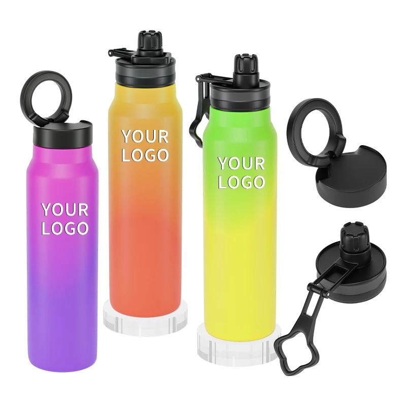 Wholesale Hot Selling Stainless Steel Tumbler Insulated Custom Fitness Gradient Flask Water Bottle with Magnetic Lid