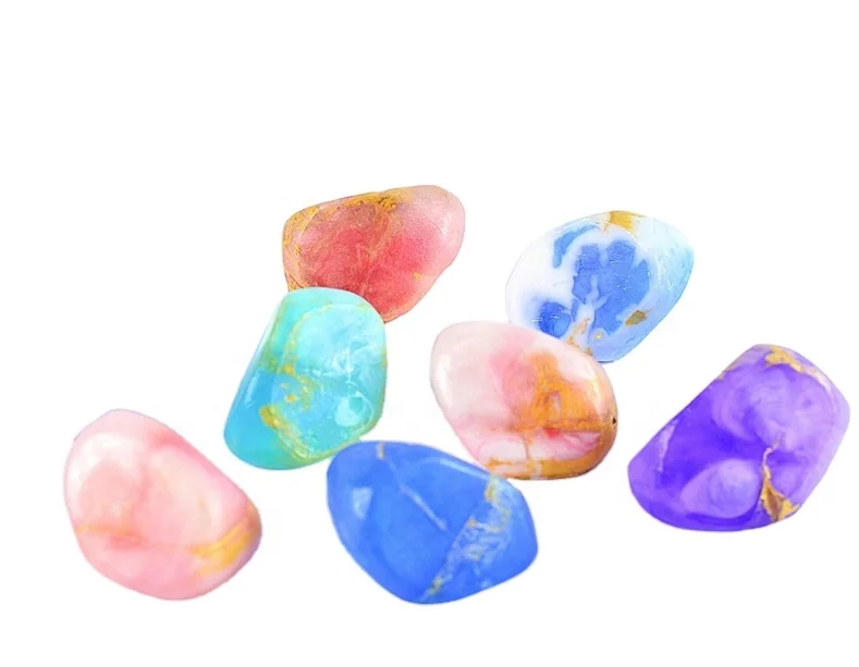Natural Essential Oil Soap Stone Shaped Body Wash Bath Soap Rock Handmade Colorful Crystal Soap Skin Lightening
