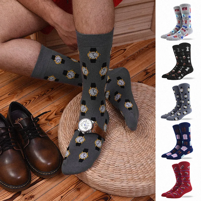 Funny novelty male business socks breathable original socks cotton fashion softball socks for man wear