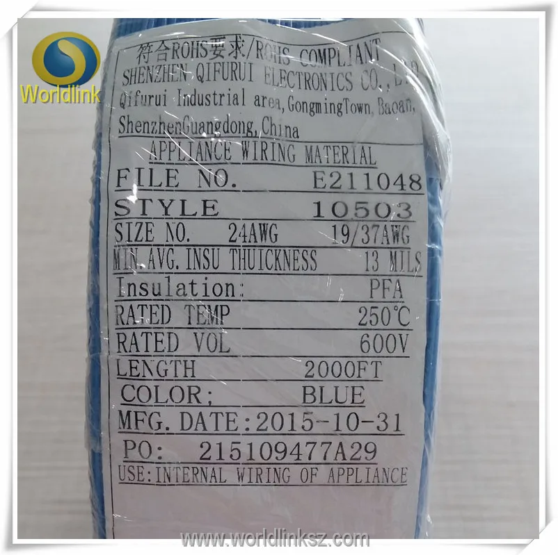 High Voltage 600V PFA insulated electric wire UL10503 cable 12 AWG