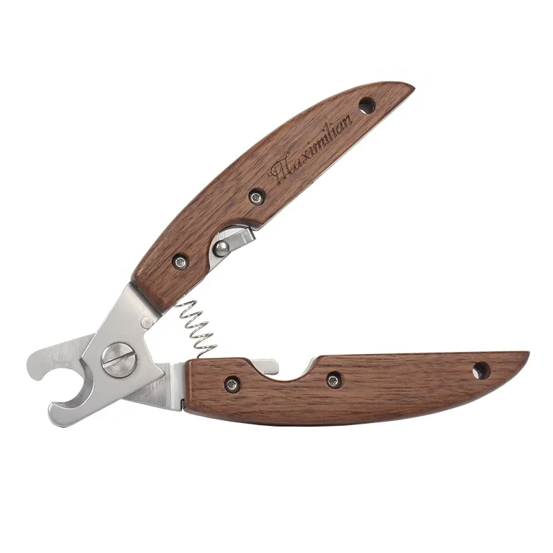  Factory Wholesale Classical Style Upscale Wooden Pet Nail Cutter Scissors Cat Dog