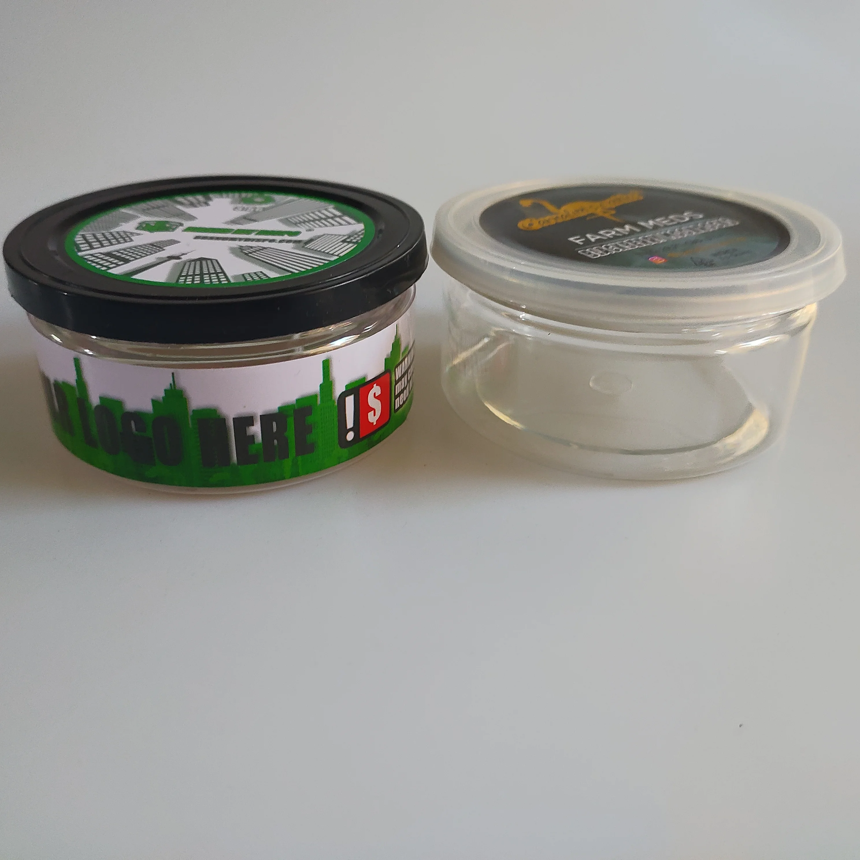 
100ml clear can pressitin tuna cans tin plastic cans with labels 