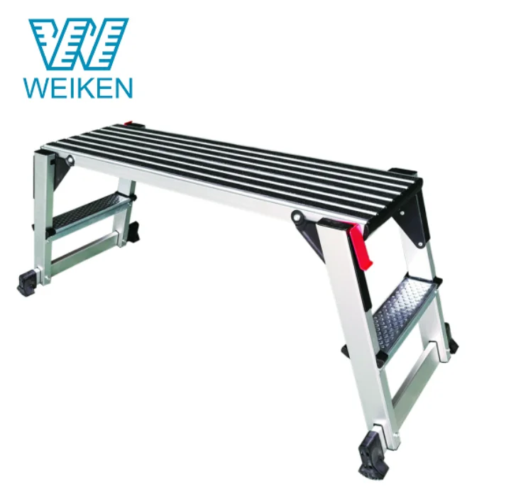 WEIKEN EN14183 Escalera  Foldable Ladder Aluminum Fold Step Stool Platform Ladder Extendable Work Platform Retractable