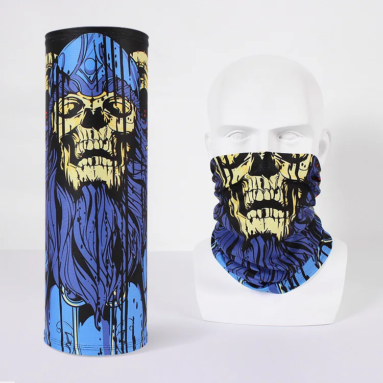 skull Printing Long Bandana Women Logo sports face shield skull ski mask