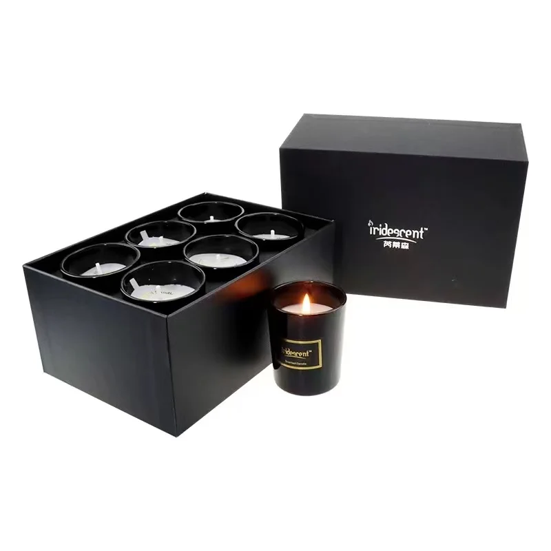 High Quality luxury aroma custom private label wholesale party glass wicks candle soy wax