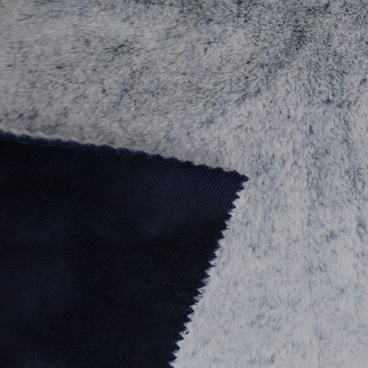 360gsm two tone fake rabbit artificial fur polyester knitted plush soft wit fabric