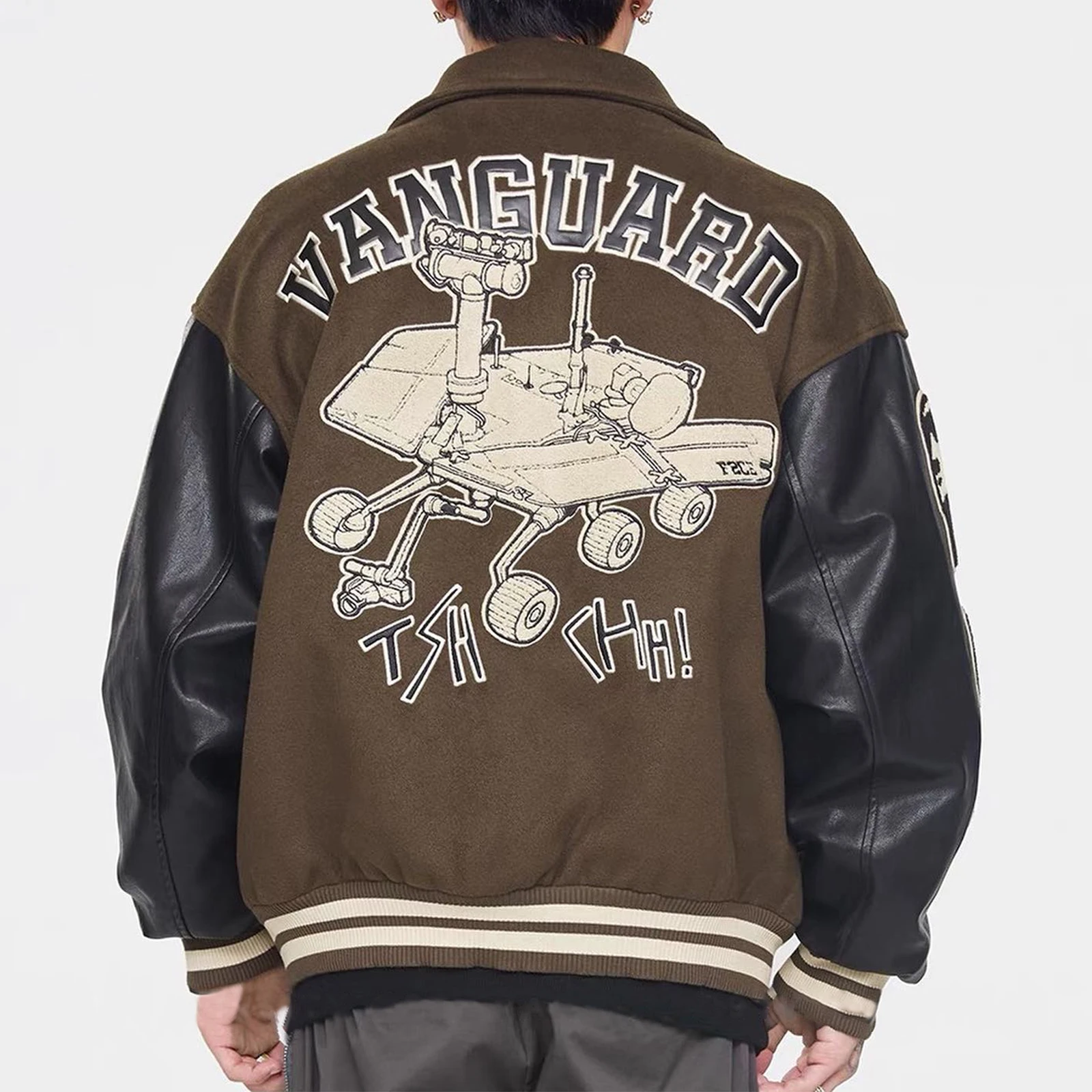 OEM Custom Winter Lettermen Varsity Jacket Vintage University Chenille Patches Logo Embroidery Bomber Jackets for Men