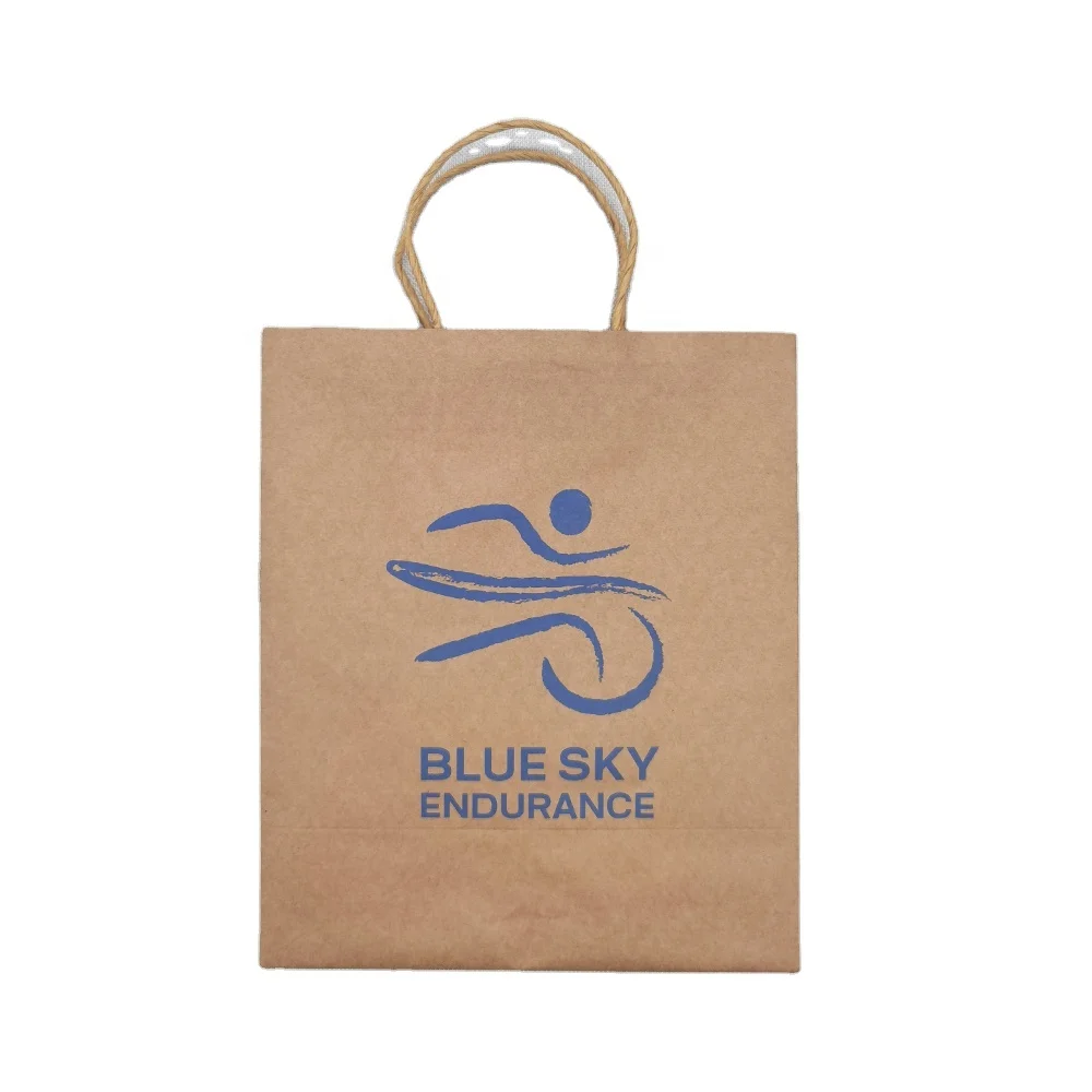 Custom Logo Twist Handle With Kraft Paper Bags For Packing Coffee Food Sandwich other foods