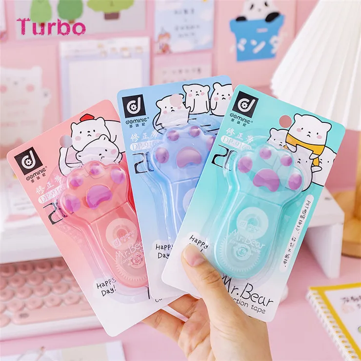 korean Latest top selling Back to school stationery Wholesale Eco friendly cute plastic material Cartoon caw correction tape