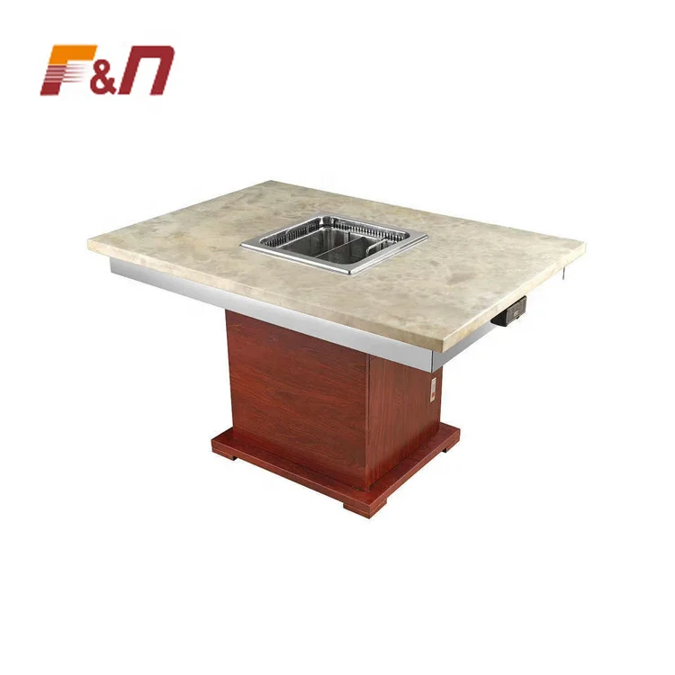 Chinese Commercial Restaurant Built in Hot Pot BBQ Electric Hotpot Table