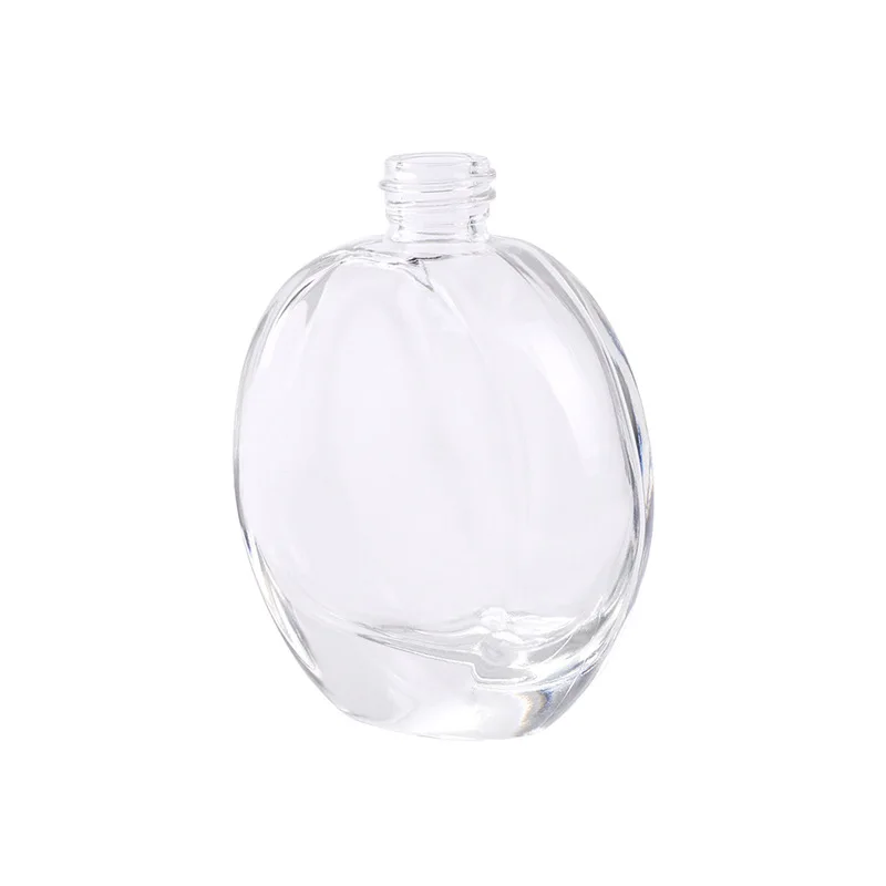 60ml  2oz flat round oblate Clear  thick bottom glass oil serum dropper bottle  for Essential Oil