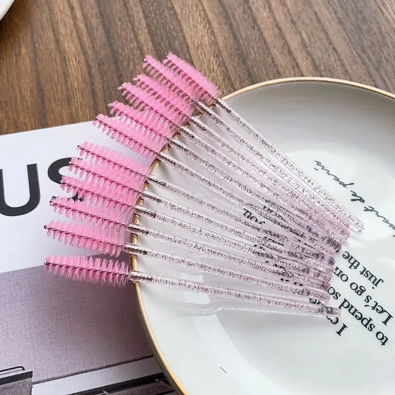 Custom eyelash brush color size for eyelash makeup eyebrows multi-purpose mascara brush plastic material mass wholesale