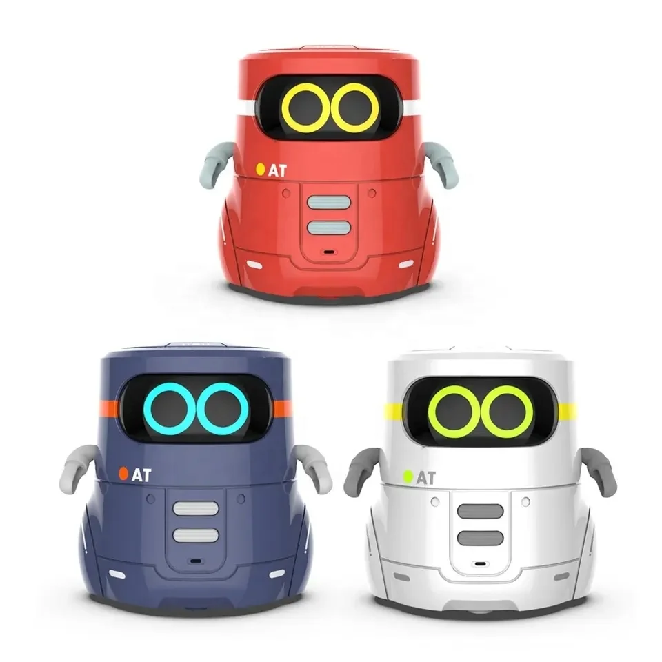 Electric Intelligent Mini Inductive Robot Interaction Guessing Animal Card Game Dancing Robot B/O Robot Toys For Kids