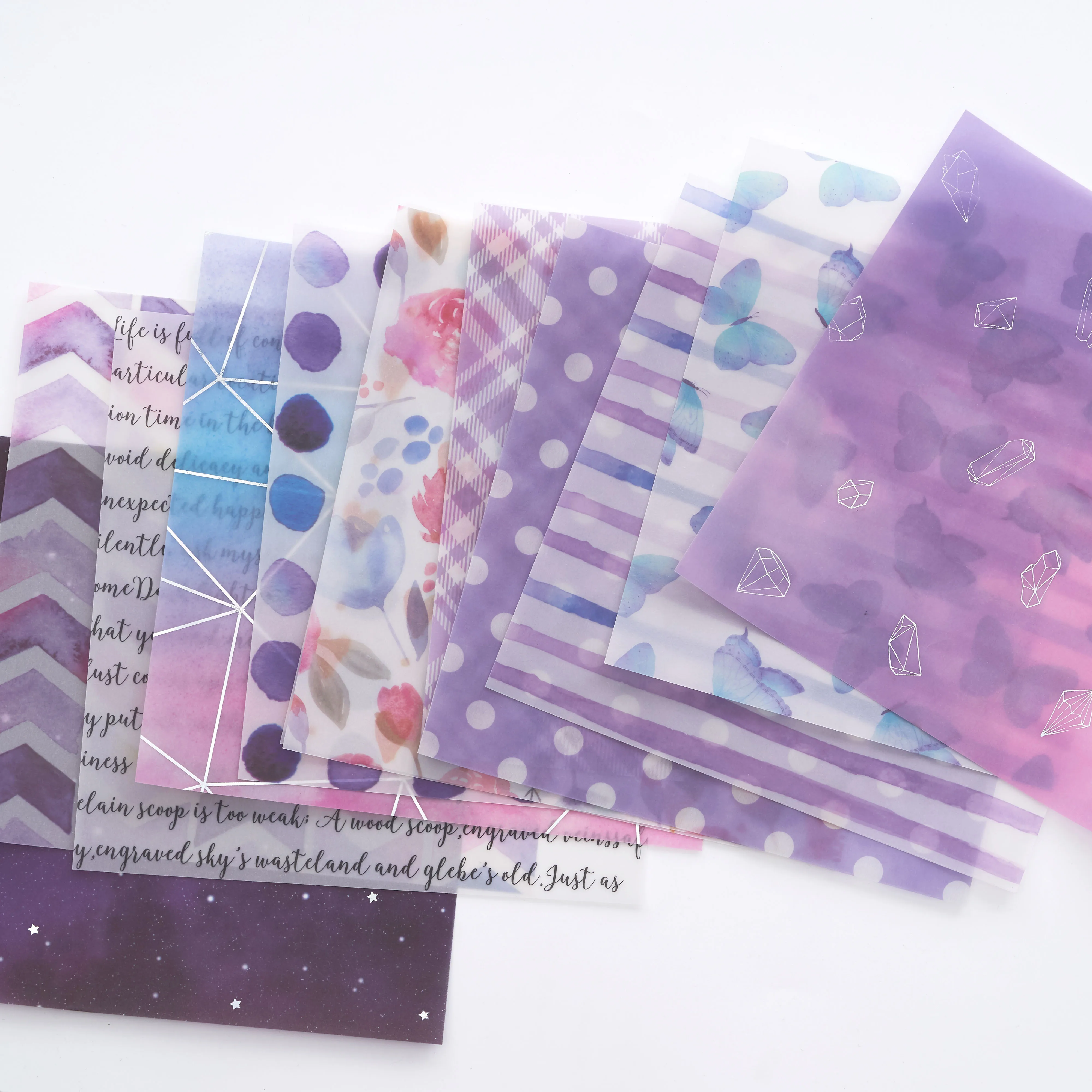 
purple customization paper pad scrapbook double side printing 24sheets for DIY photo album 