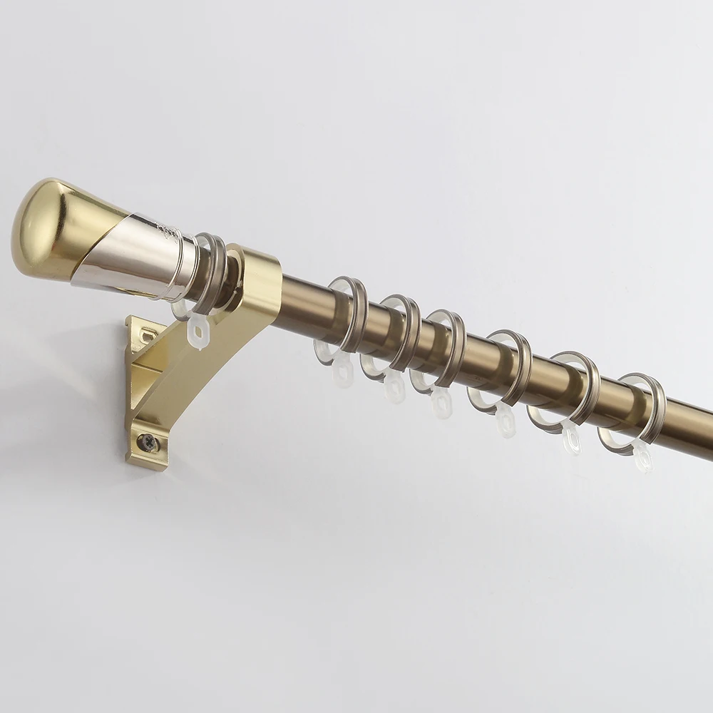 Szone 25mm chrome single metal aluminum curtain rods with single curtain