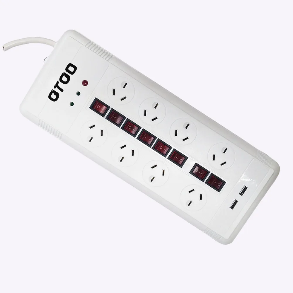 SAA Certificate Power Socket 8 AC AU Outlet 2 USB Power Board individual switched powerboard with USB-C PD 30W