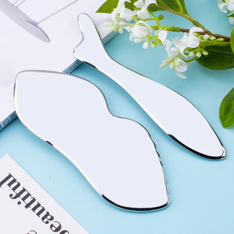 Dropshipping Products 2024 Metal Scraping Stainless Steel Gua Sha Tool Massager Heart Shape Facial Beauty Gua Sha