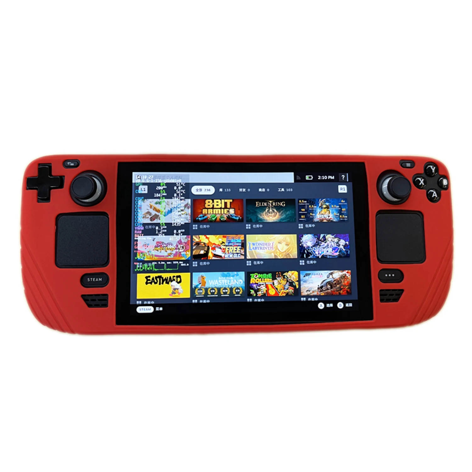 Steam Deck Red Soft Cover Full Protection Shock-Absorption Anti-Slip & Scratch Accessories Protective Case for Steam Deck