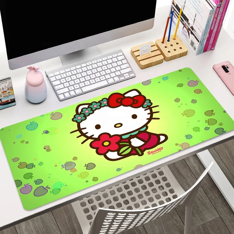 Hellos Cat Kittys Deskpad Large Mouse Pad Speed Mousepad Xxl Gamer Cabinet Table Mat Computer and Office Keyboard Gaming Mats