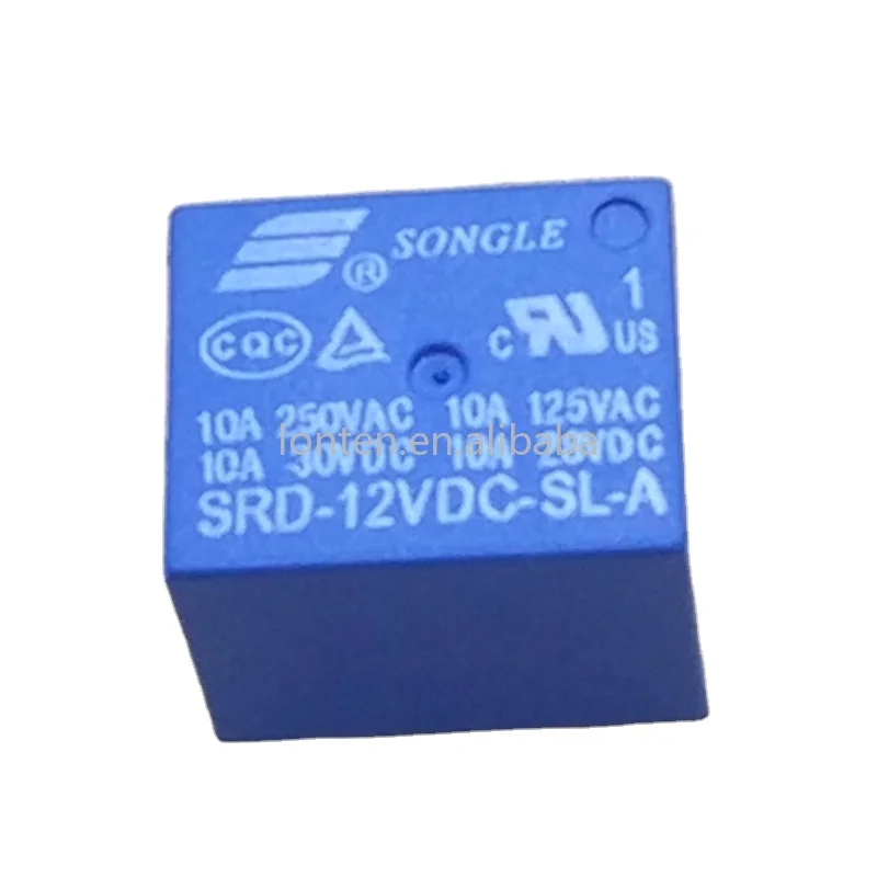 Custom 10 Pcs DC 12V Coil SPDT 4 Pin Mini Power Relay PCB Type SRD-12VDC-SL-A High quality