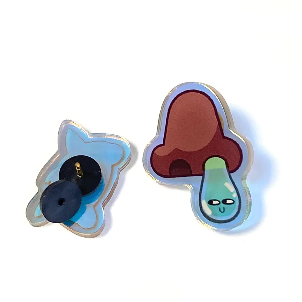 Индивидуальная односторонняя Радужная голографическая акриловая булавка аниме пластиковая Переливающаяся подвеска значок