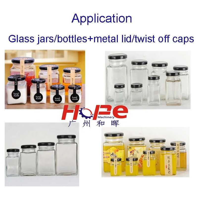 Automatic Chili Sauce Sesame Pepper Blueberry Sauce Glass Jar Twist Off Vacuum Capping Machine