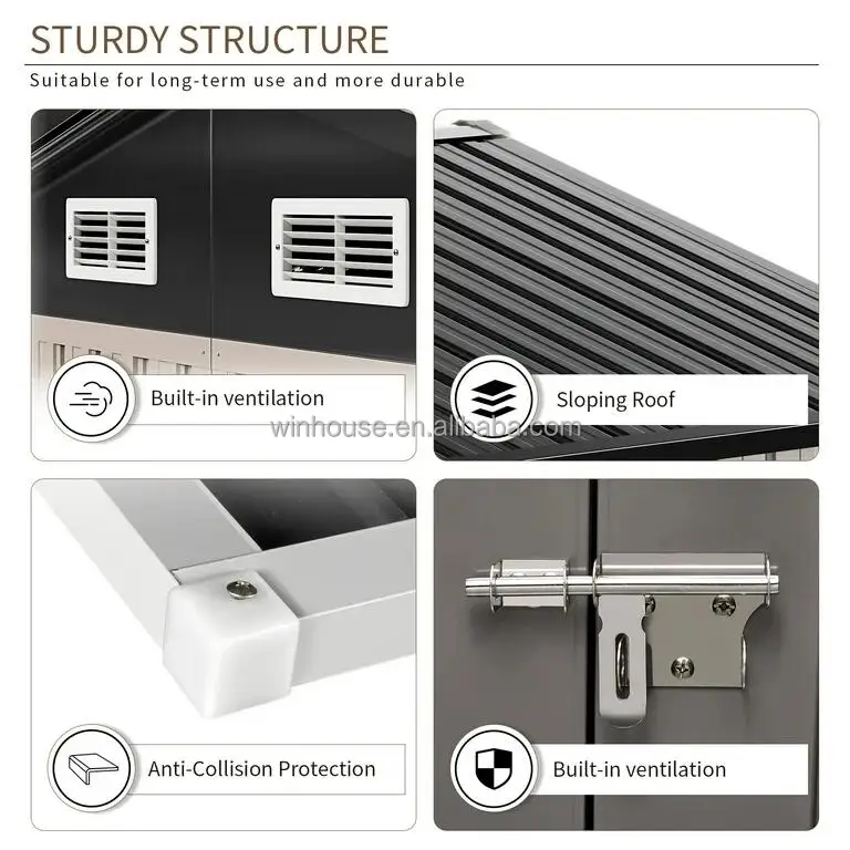 Modern Large Metal Garden Shed Room Waterproof and Rot Proof Outdoor Bike Storage House with Ventilation Window