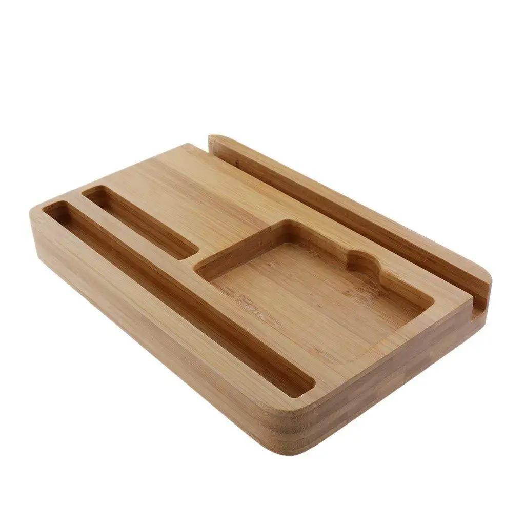  Bamboo Desk shelving - Telephone holder Writing desk pen business