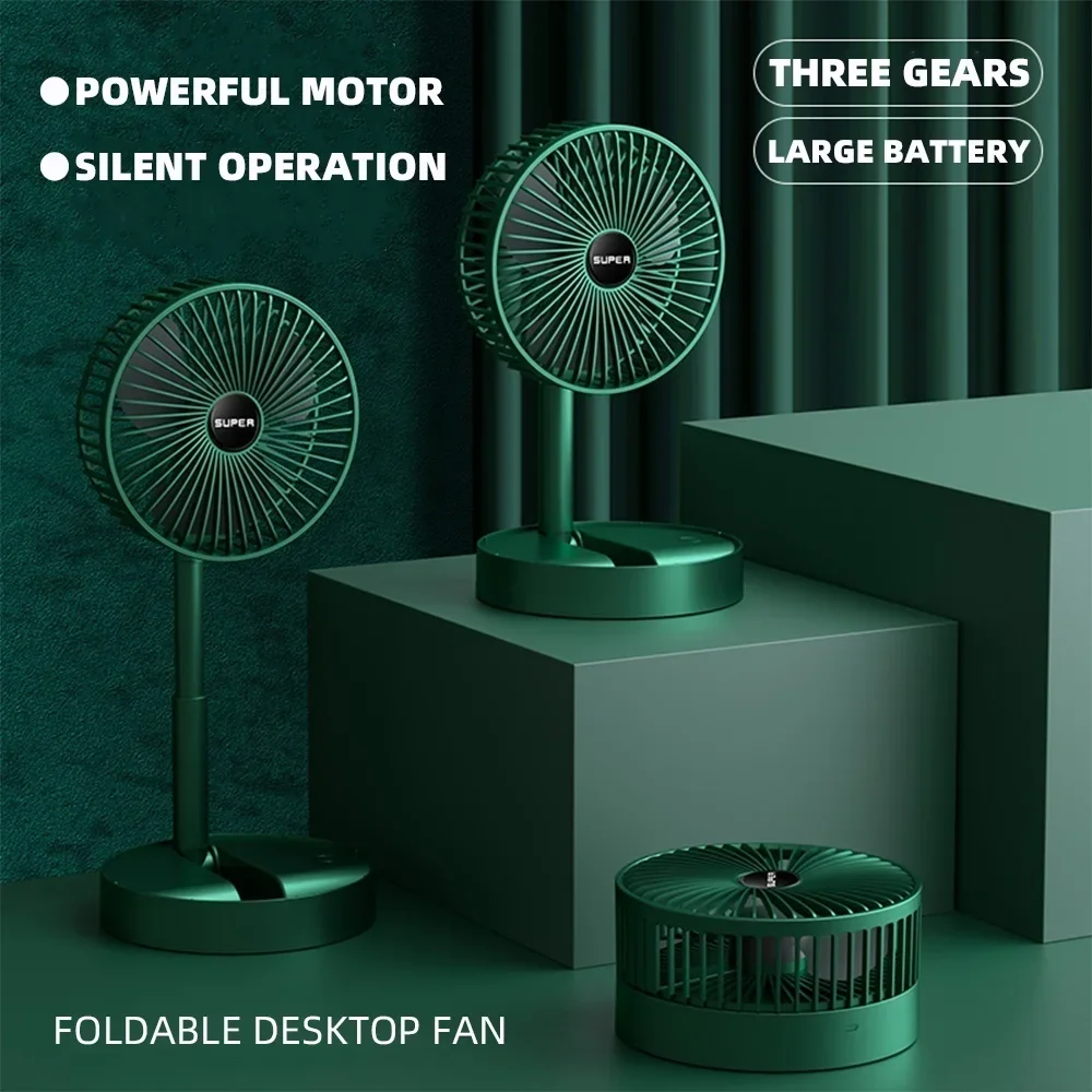 Hot Sale New Mini Portable Adjustable Rechargeable Telescopic Fan Electrical Floor air Cooling Standing Fan Fans for Home