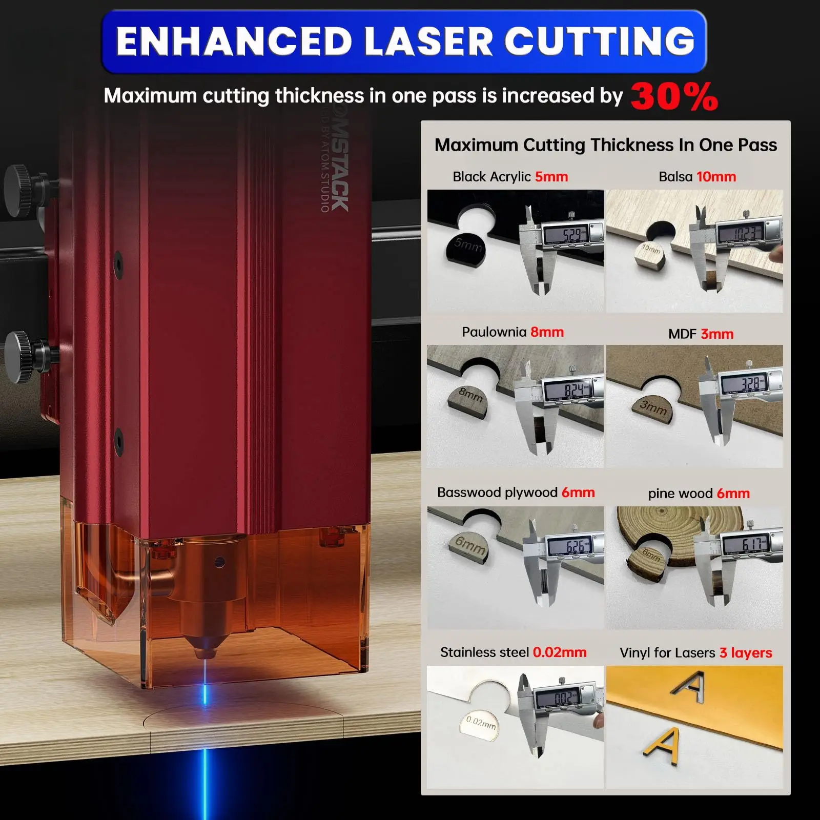 Unibody Frame Installation Free Class 4 12000mW Laser Cutter Engraver ATOMSTACK A12 Pro Laser Engraving Machine For Enthusiasts