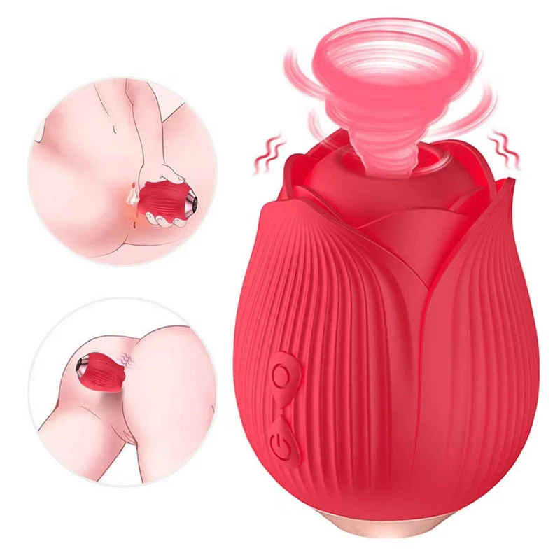 China big factory good price 10 Modes for women rose shape silicone dildo vibrator