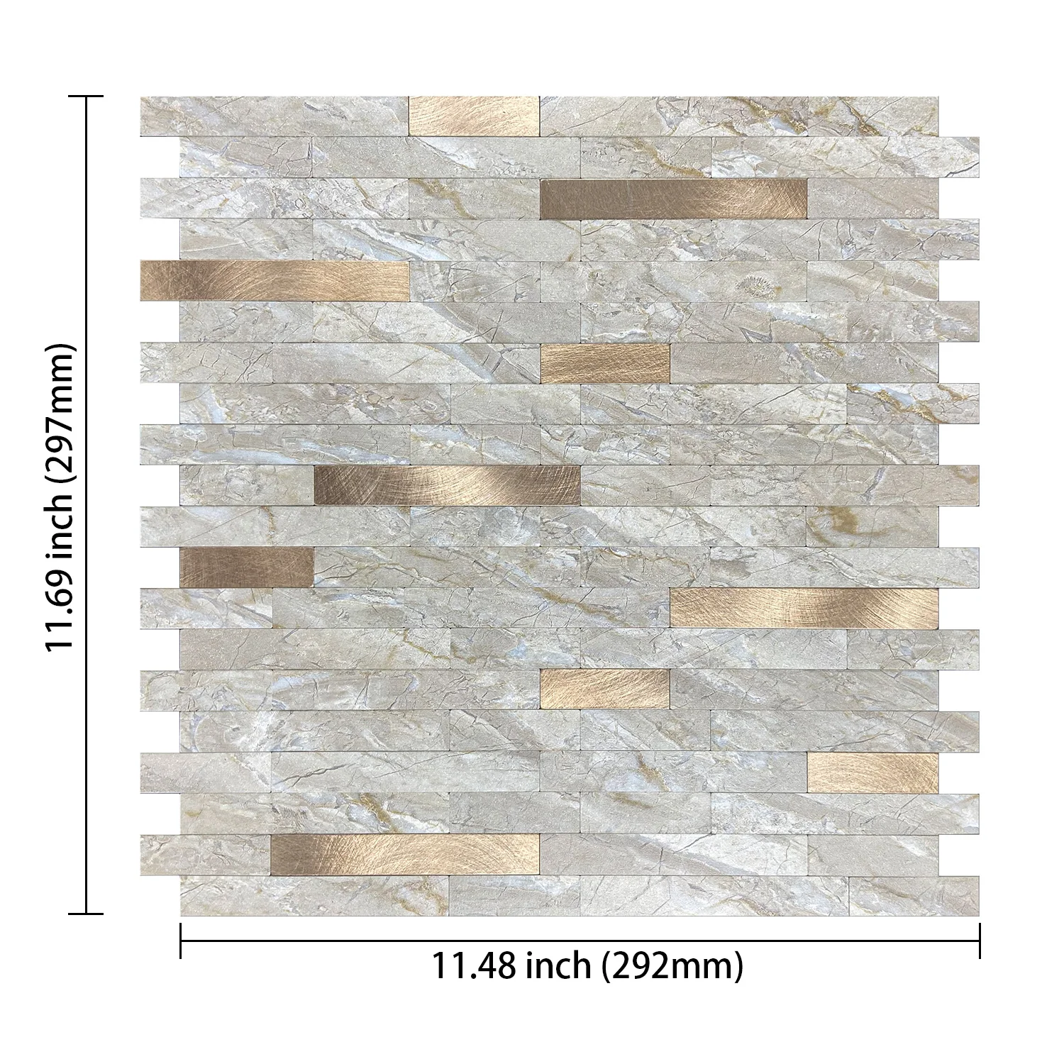 Modern Kitchen Peel and Stick Wall Mosaic Tiles Aluminum Plastic Composite Square Design