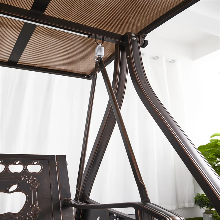 Hot Selling Leisure Aluminum Outdoor Patio 2 Seats  Swing With Padding Canopy for Courtyard Garden