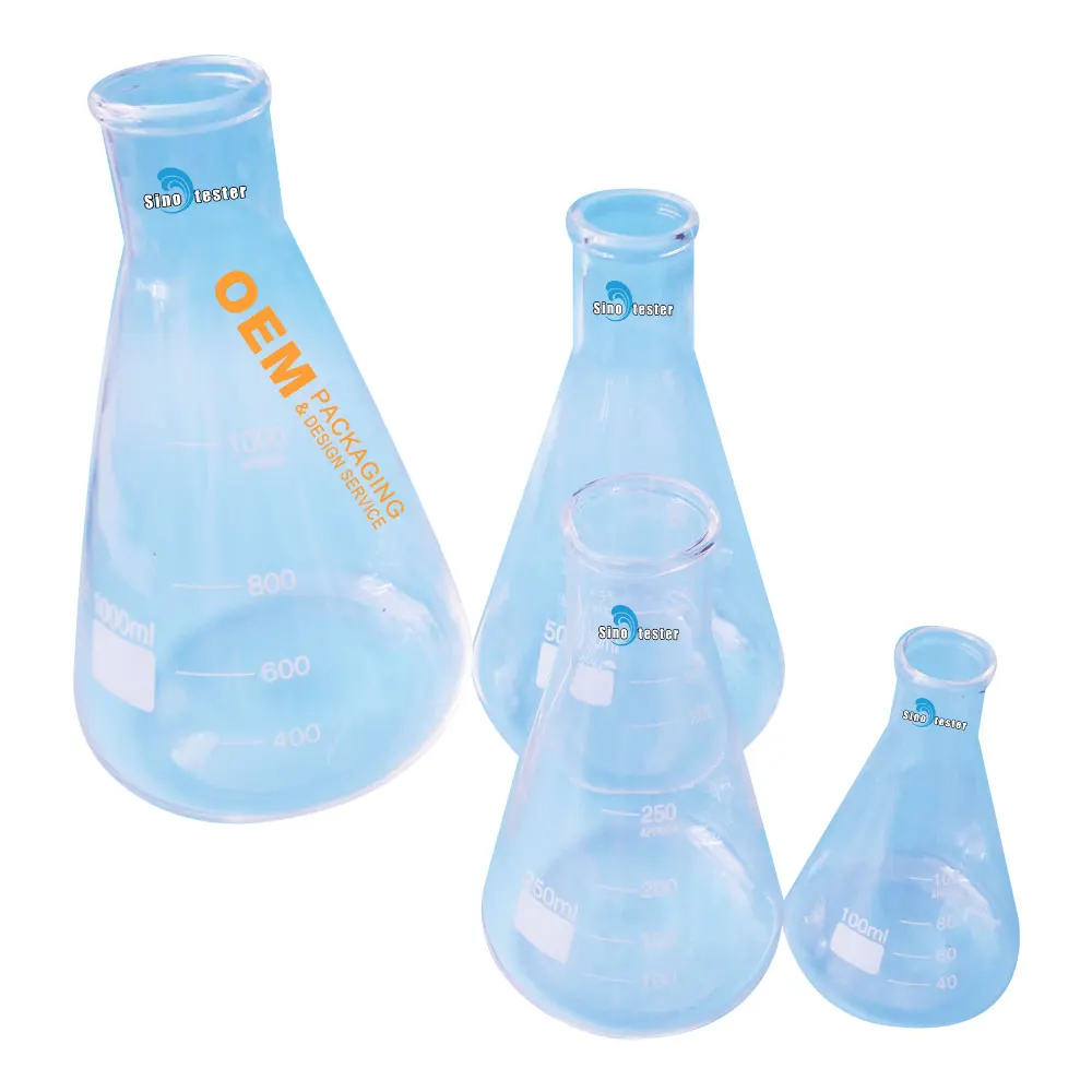 Лабораторное оборудование, стеклянная коническая колба 250 мл, бутылка с широким горлом