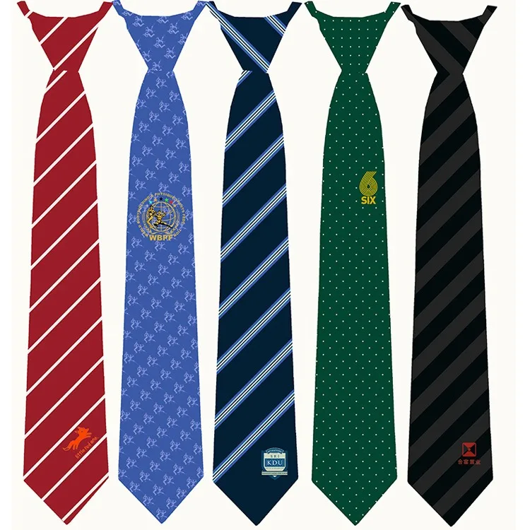 Corporate Tie Customization, Customized Embroidery Logo, Yarn-Dyed Jacquard Striped Elastic Band Student Uniform Tie