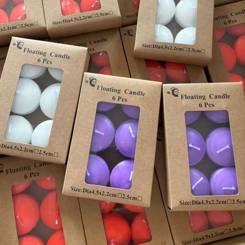 Factory price floating candle custom multiple color floating candles paraffin wax wedding