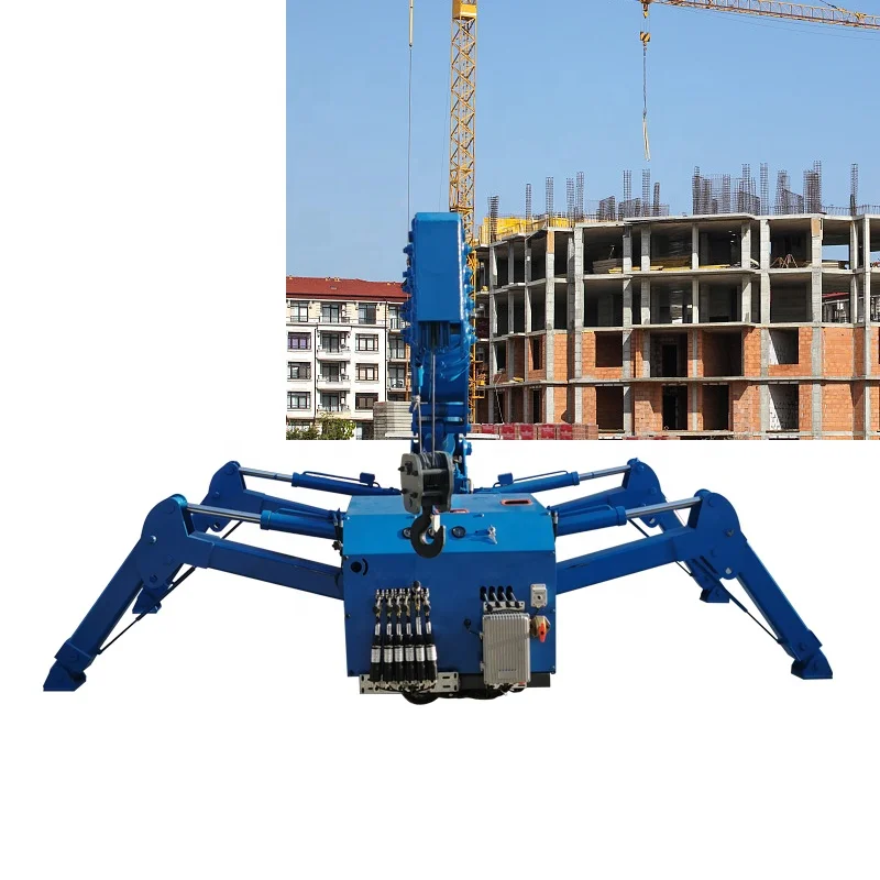 Factory direct sales 1.2-8 Tons Foldable Mini Spider Crane Crawler Type Spider Crane can used for indoor